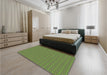 Patterned Fern Green Rug in a Bedroom, pat3067grn