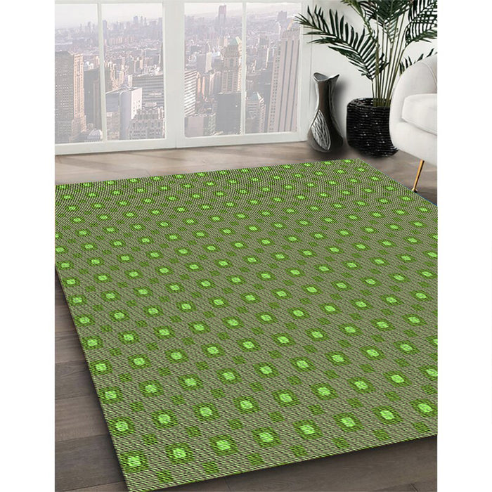 Machine Washable Transitional Fern Green Rug in a Family Room, wshpat3067grn
