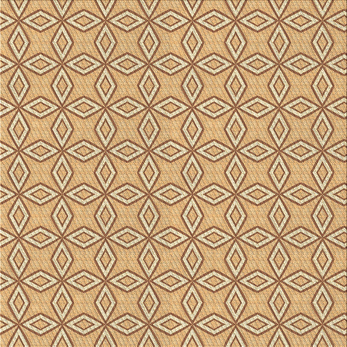 Round Patterned Yellow Rug, pat3068brn