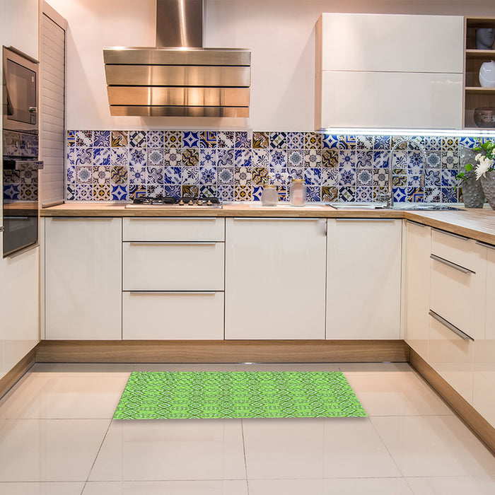 Machine Washable Transitional Apple Green Rug in a Bedroom, wshpat3068grn