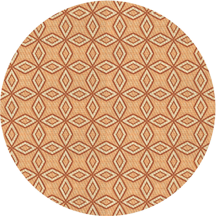 Square Patterned Orange Red Orange Rug, pat3068org