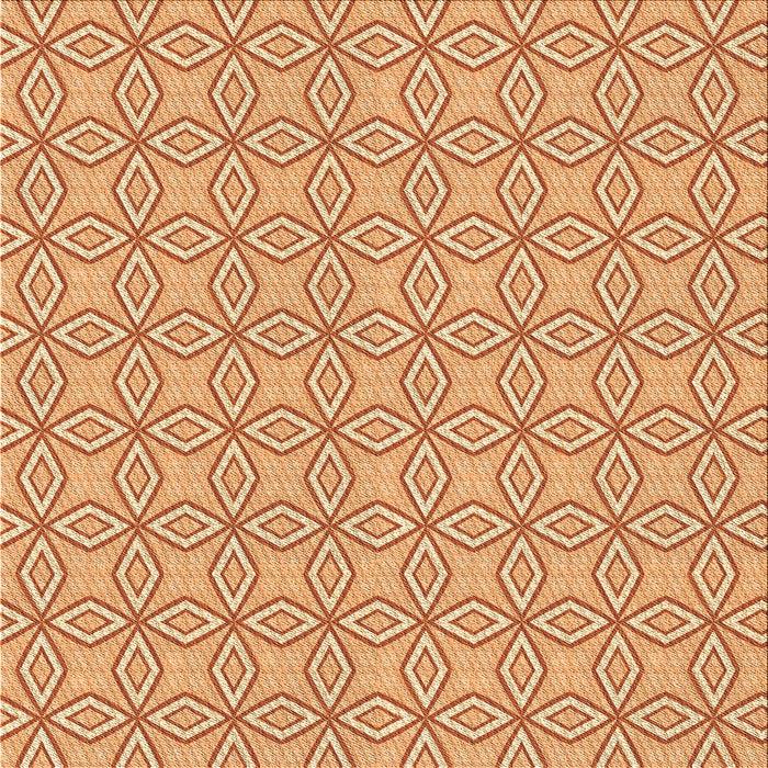 Round Patterned Orange Red Orange Rug, pat3068org