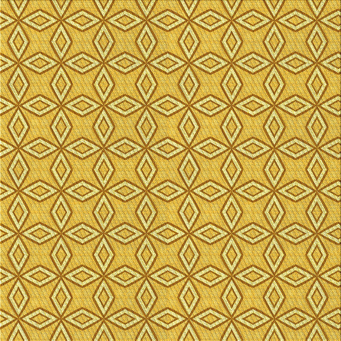 Round Patterned Bold Yellow Rug, pat3068yw