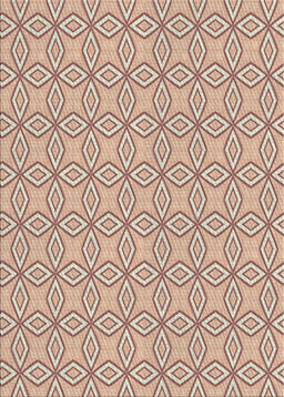 Patterned Deep Peach Orange Novelty Rug, pat3068