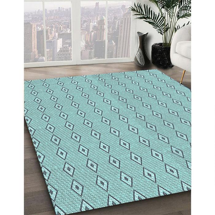 Machine Washable Transitional Blue Rug in a Family Room, wshpat3069lblu