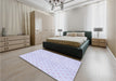 Patterned Lavender Blue Rug in a Bedroom, pat307blu