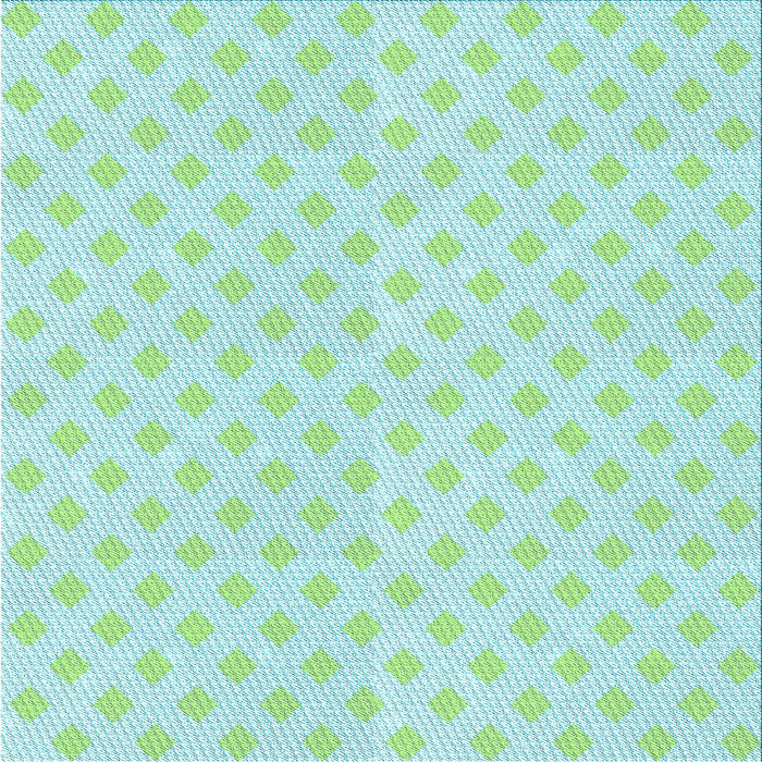 Round Patterned Medium Turquoise Green Rug, pat307lblu