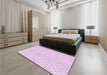 Patterned Violet Purple Rug in a Bedroom, pat307pur