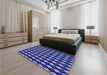 Patterned Sky Blue Rug in a Bedroom, pat3070blu