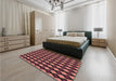 Patterned Red Rug in a Bedroom, pat3070brn