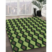 Patterned Dark Forest Green Rug, pat3070grn