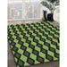 Machine Washable Transitional Dark Forest Green Rug in a Family Room, wshpat3070grn