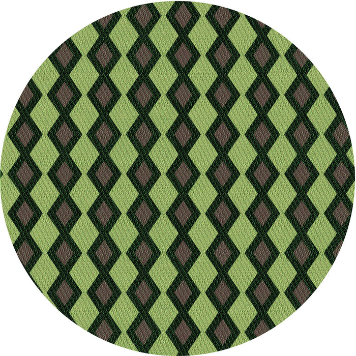 Square Patterned Dark Forest Green Rug, pat3070grn