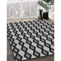 Patterned Charcoal Black Rug, pat3070gry