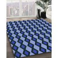 Patterned Deep-Sea Blue Rug, pat3070lblu