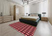 Patterned Red Rug in a Bedroom, pat3070org