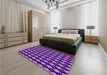 Patterned Indigo Purple Rug in a Bedroom, pat3070pur