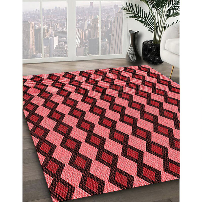 Machine Washable Transitional Dark Red Rug in a Family Room, wshpat3070rd