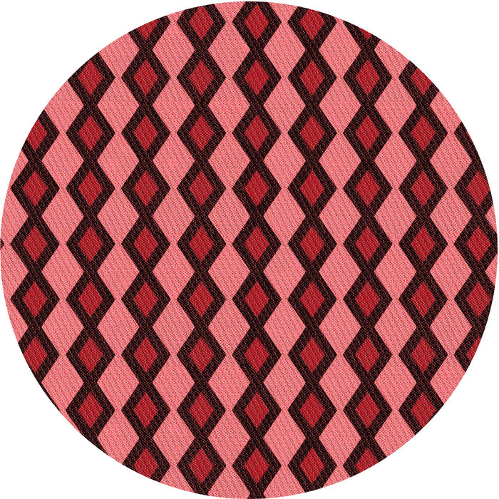 Square Patterned Dark Red Rug, pat3070rd