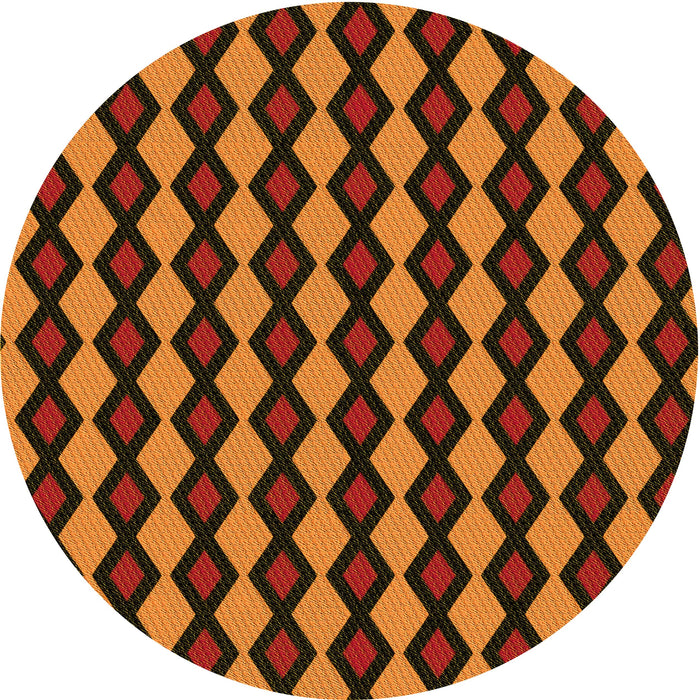 Square Patterned Orange Rug, pat3070yw