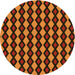 Square Patterned Orange Rug, pat3070yw