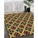 Machine Washable Transitional Yellow Rug in a Family Room, wshpat3071brn