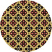 Square Patterned Yellow Rug, pat3071brn