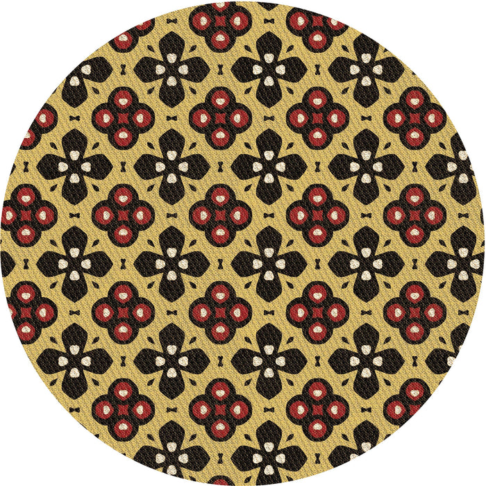 Square Machine Washable Transitional Yellow Rug in a Living Room, wshpat3071brn