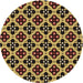 Square Machine Washable Transitional Yellow Rug in a Living Room, wshpat3071brn