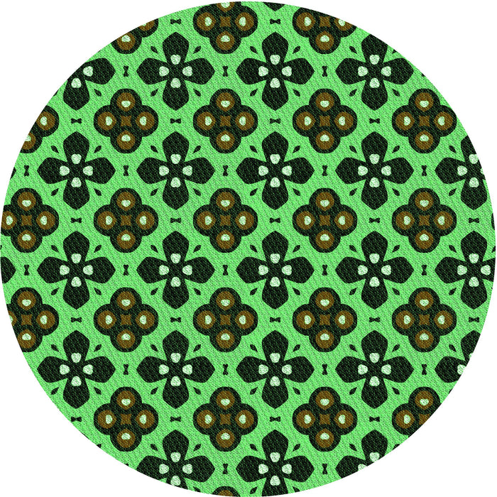 Square Machine Washable Transitional Dark Forest Green Rug in a Living Room, wshpat3071grn