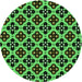 Square Patterned Dark Forest Green Rug, pat3071grn