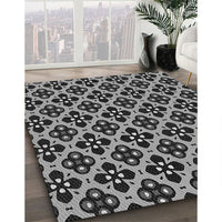 Patterned Charcoal Black Rug, pat3071gry