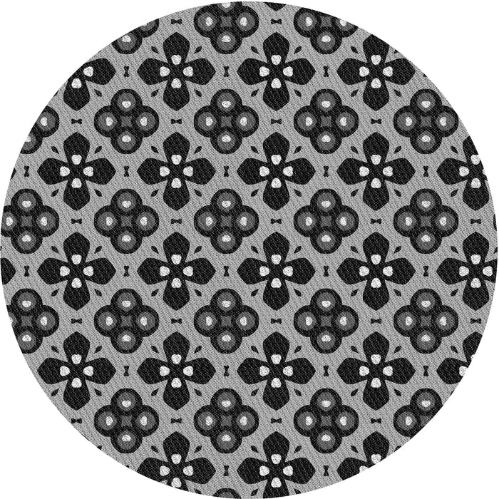 Square Machine Washable Transitional Charcoal Black Rug in a Living Room, wshpat3071gry