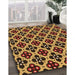 Patterned Red Rug in Family Room, pat3071org