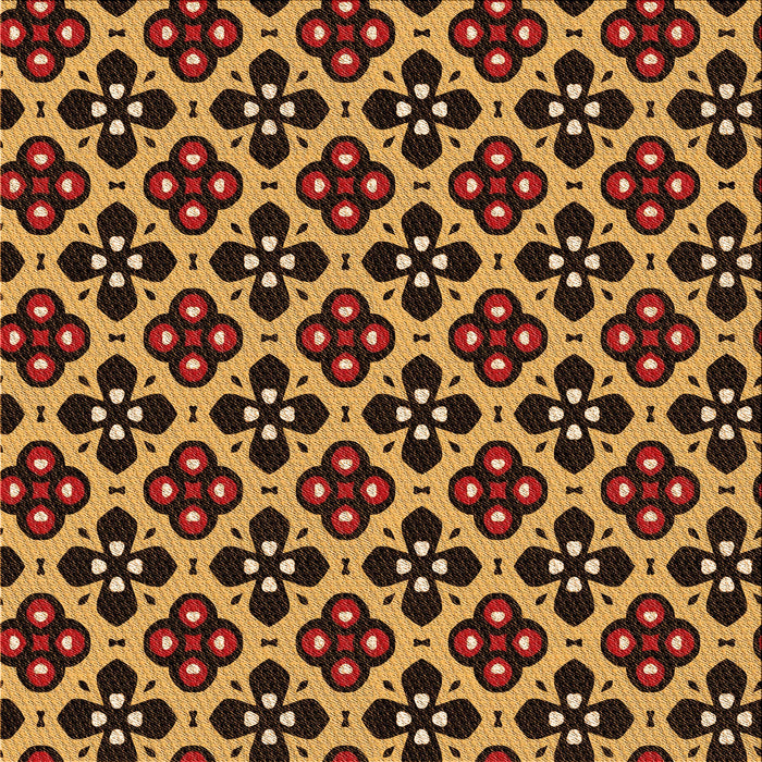 Round Patterned Red Rug, pat3071org