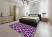 Patterned Violet Purple Rug in a Bedroom, pat3071pur