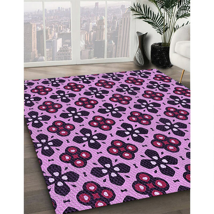 Patterned Violet Purple Rug in Family Room, pat3071pur