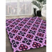 Patterned Violet Purple Rug in Family Room, pat3071pur