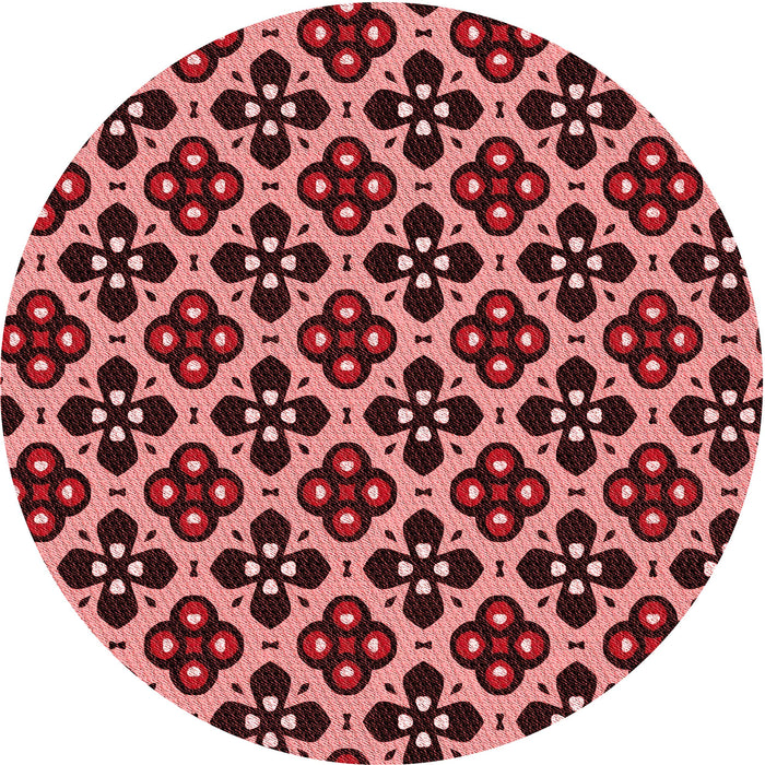 Square Patterned Pastel Red Pink Rug, pat3071rd