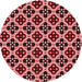 Square Patterned Pastel Red Pink Rug, pat3071rd