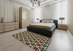 Patterned Red Novelty Rug in a Bedroom, pat3071