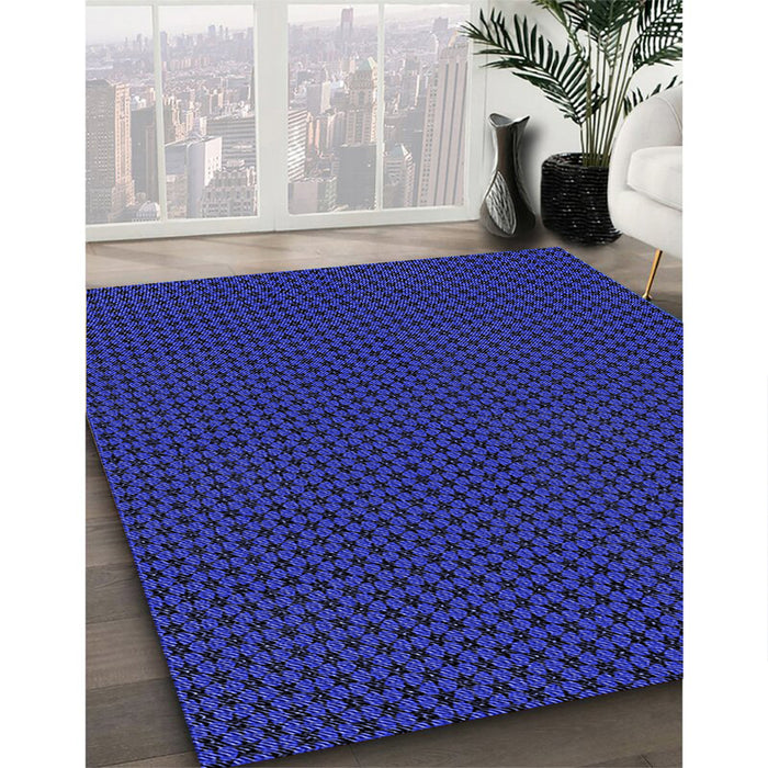 Machine Washable Transitional Denim Dark Blue Rug in a Family Room, wshpat3072blu