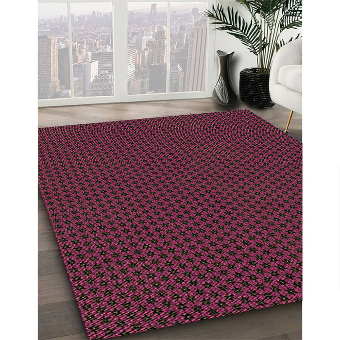 Patterned Velvet Maroon Purple Rug in Family Room, pat3072brn