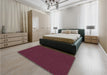 Patterned Velvet Maroon Purple Rug in a Bedroom, pat3072brn