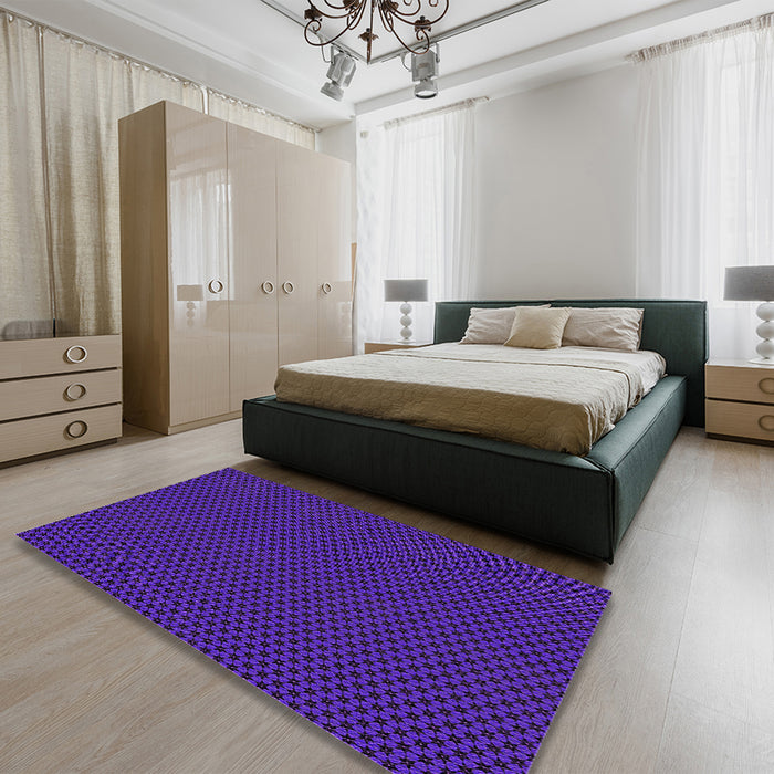 Patterned Amethyst Purple Rug in a Bedroom, pat3072pur