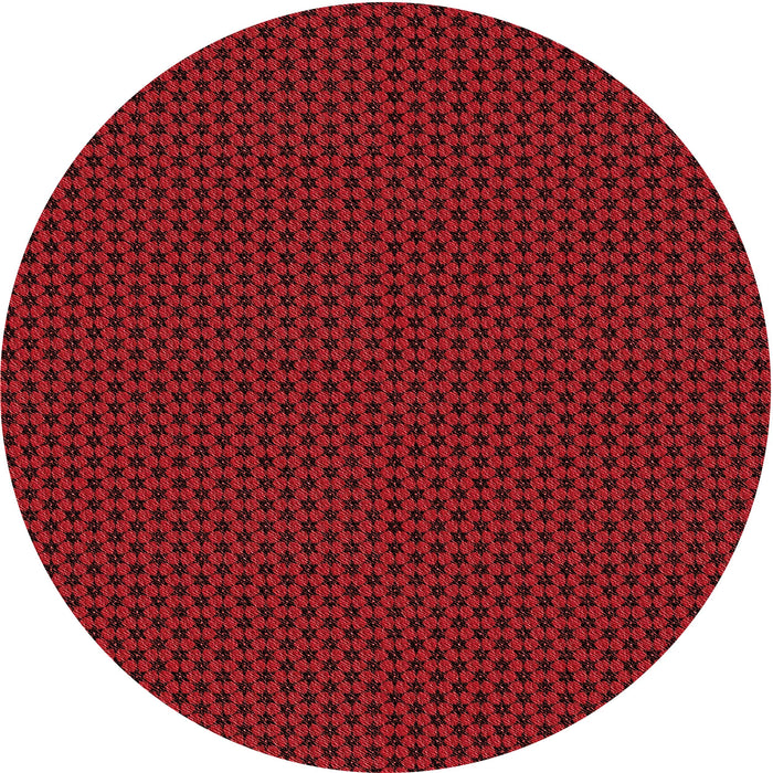 Square Patterned Saffron Red Rug, pat3072rd