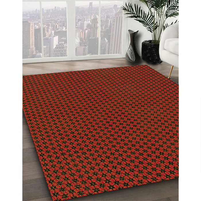 Machine Washable Transitional Red Brown Rug in a Family Room, wshpat3072yw