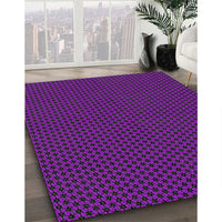 Patterned Dark Violet Purple Novelty Rug, pat3072