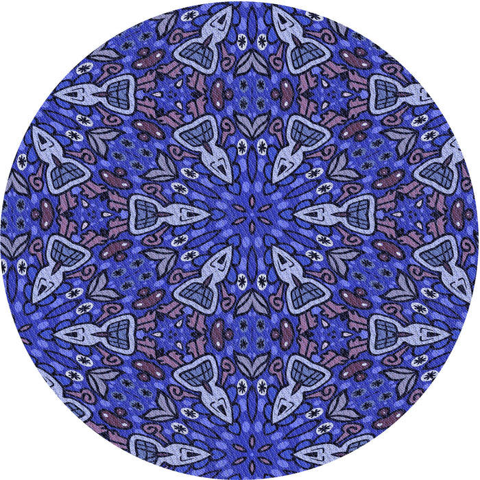 Square Machine Washable Transitional Medium Slate Blue Rug in a Living Room, wshpat3073blu