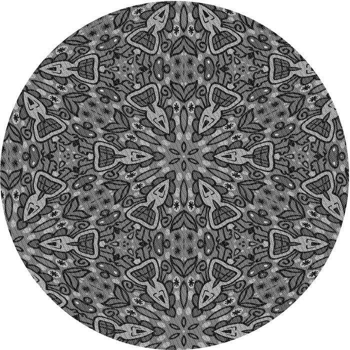 Square Machine Washable Transitional Gunmetal Gray Rug in a Living Room, wshpat3073gry